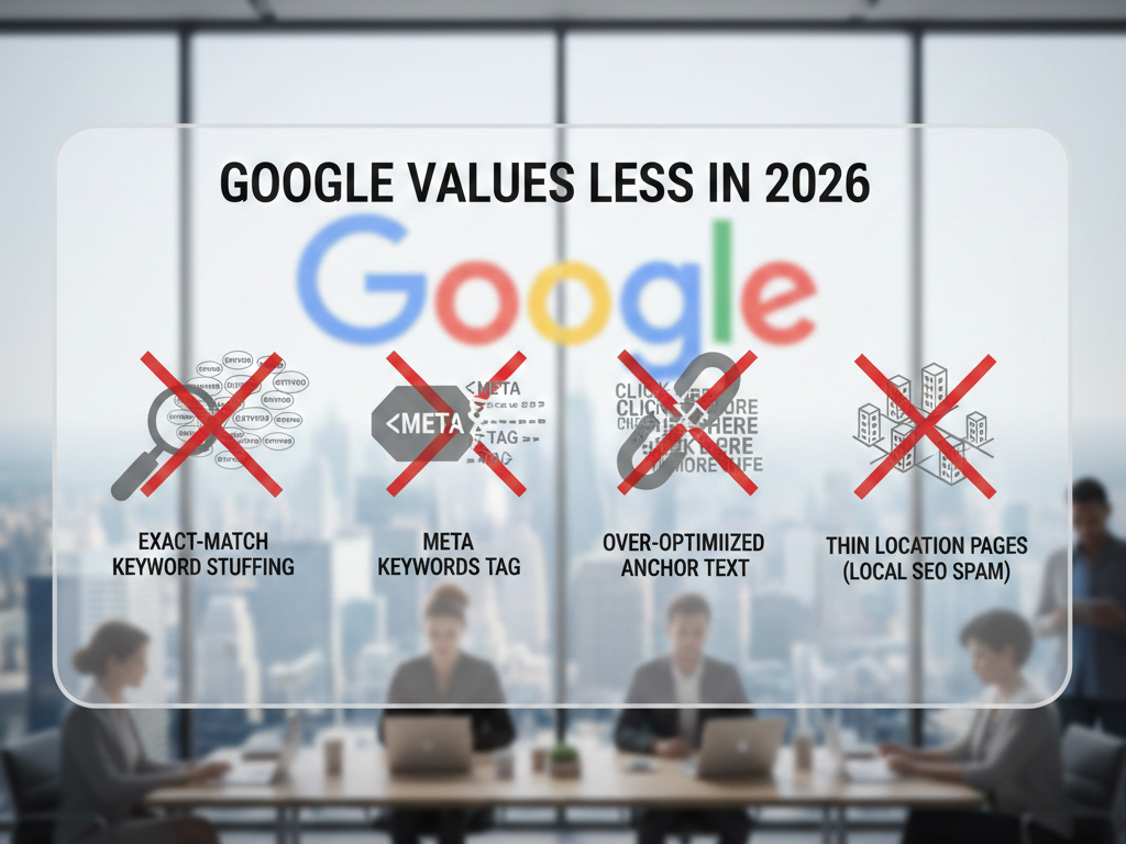 What Google Values Less for On-Page SEO in 2026