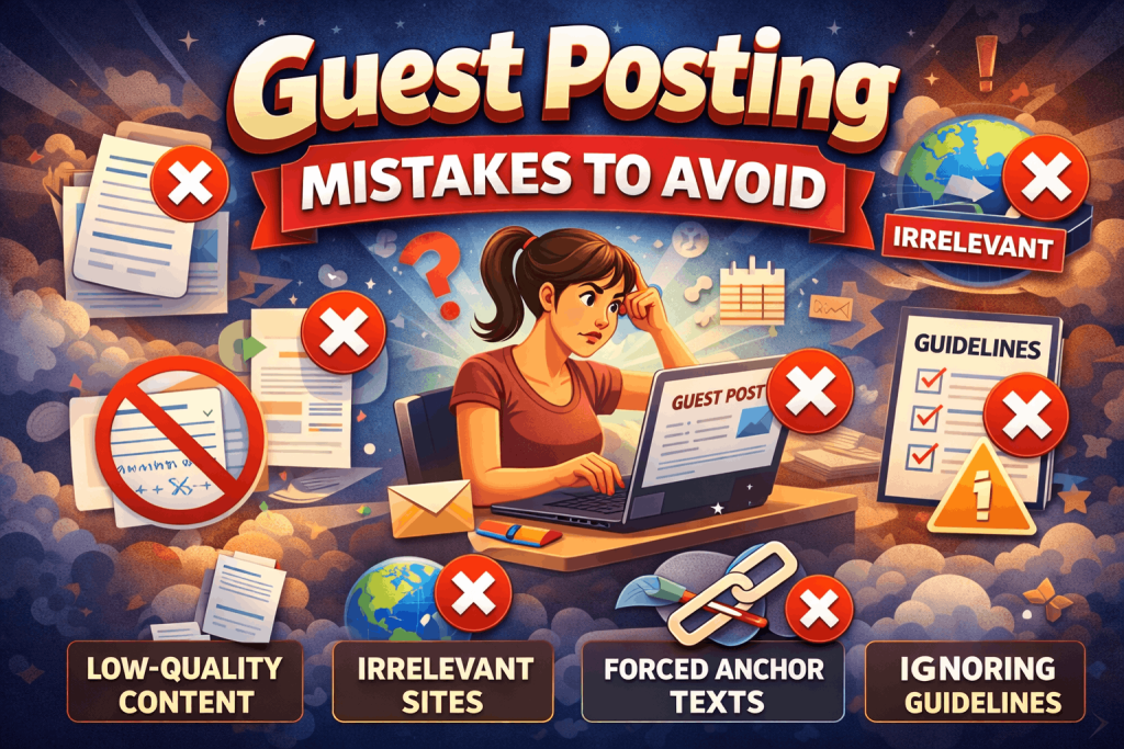 Mistakes affecting benefits of guest blogging for SEO