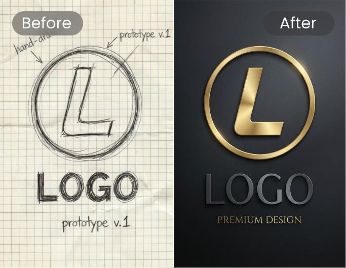 Before and After using Best AI Tools for Graphic Designers