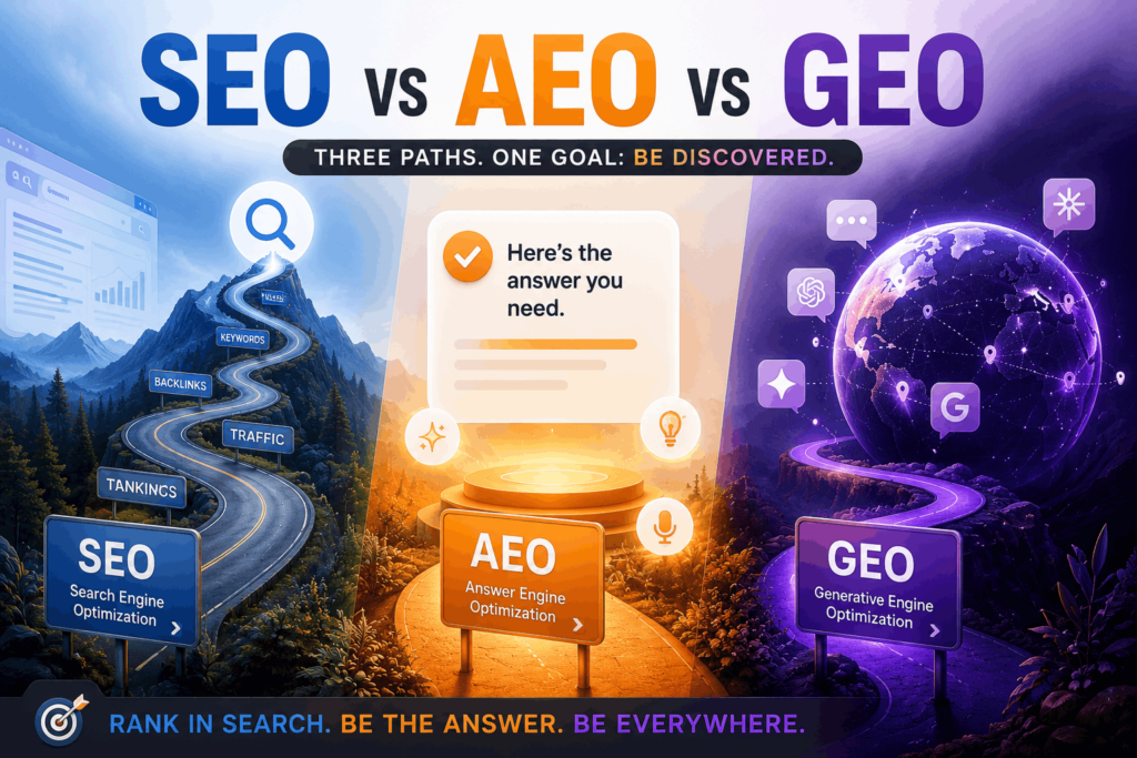 Key Insights on SEO vs AEO vs GEO