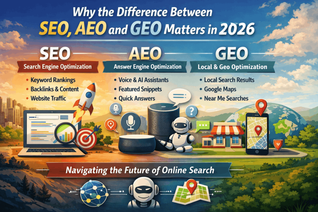 Why the Difference Between SEO vs AEO vs GEO Matters in 2026?