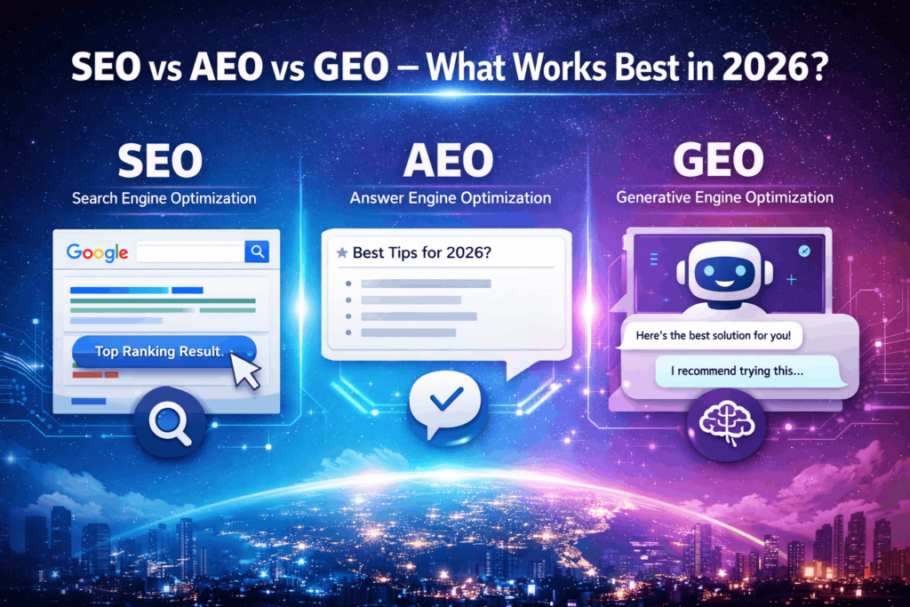 SEO vs AEO vs GEO: Which Strategy Works Best in 2026?