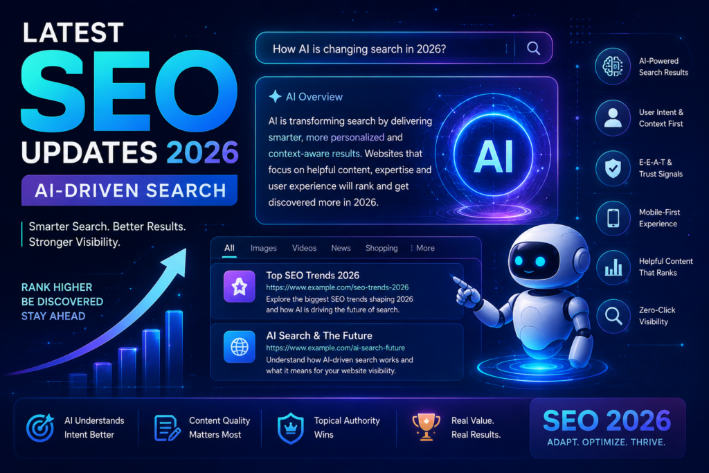 latest SEO updates 2026 ai-driven search illustration