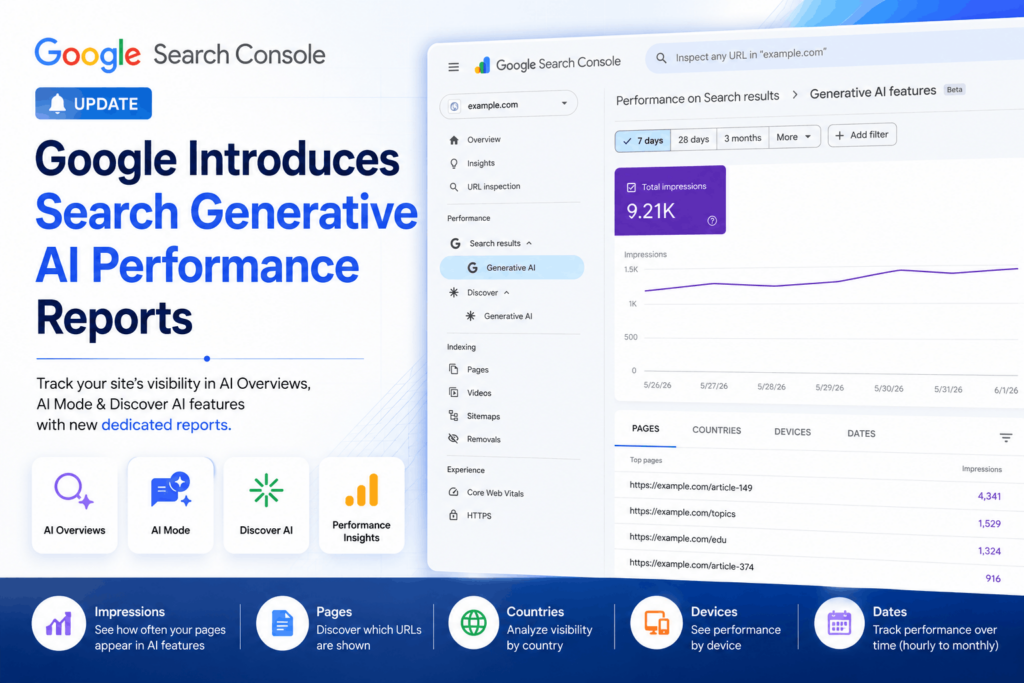 Google Search Console Update 2026: Google Introduces Search Generative AI Performance Reports
