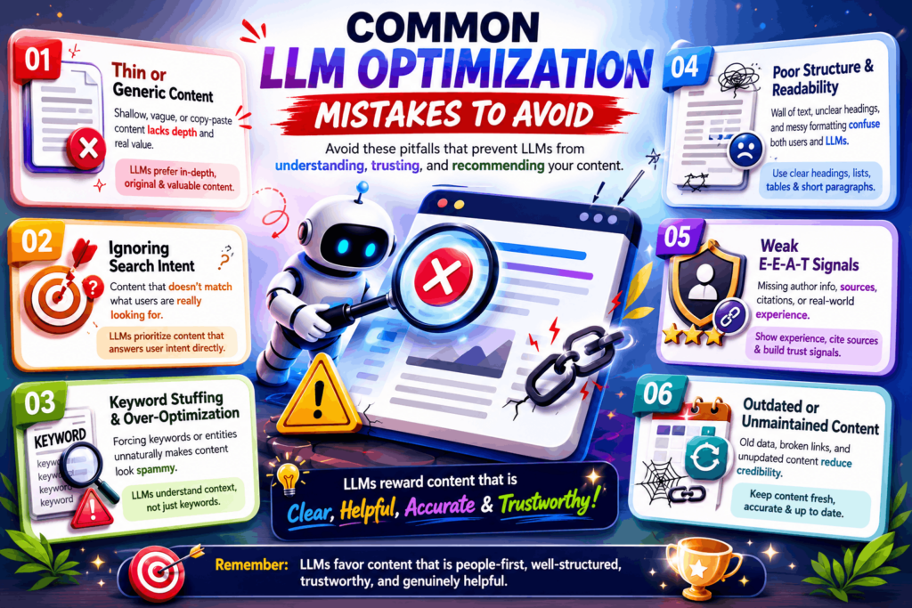 Common LLM Optimization Mistakes to Avoid