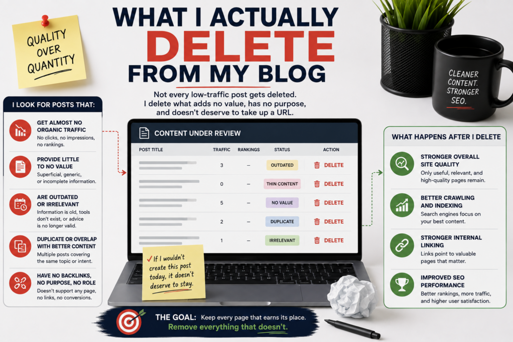 What I Actually Delete During a Content Pruning SEO Audit