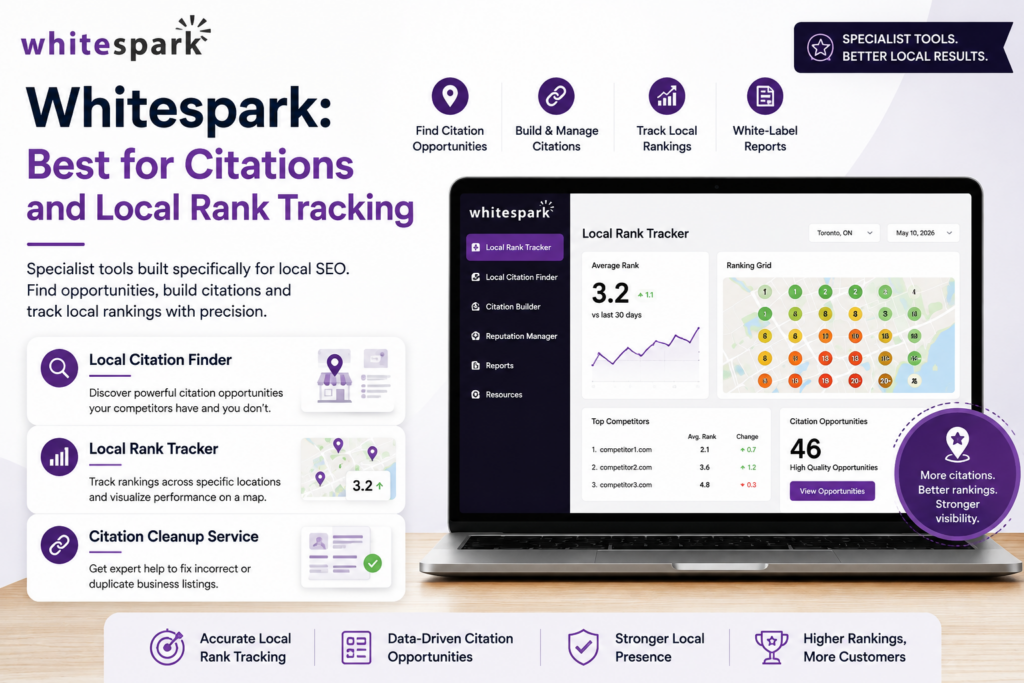 Whitespark: Best for Citations and Local Rank Tracking